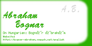 abraham bognar business card